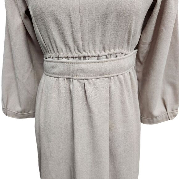 Homemade Amish Mennonite Apron Dress Girl 14 Modest Beige 36 Bust 28 Waist - Picture 10 of 12